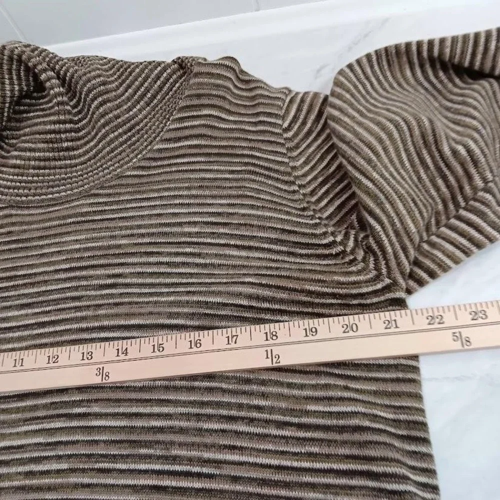 Eight Eight Eight Sweater Womens XL Brown Striped Cowl Neck‎ Tunic Knit Pockets